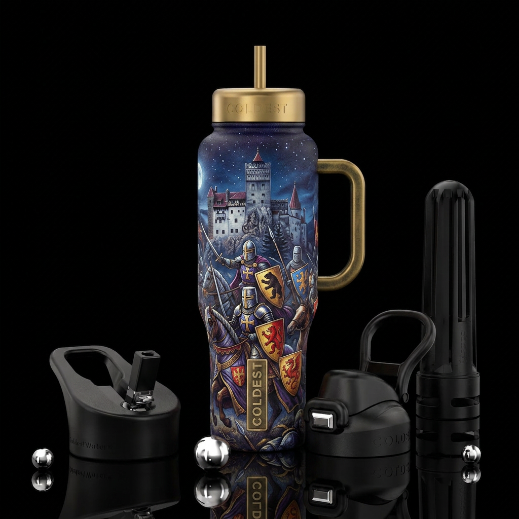 Romanian Knights water bottle design