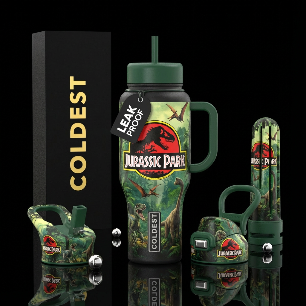 Jurassic park water bottle design