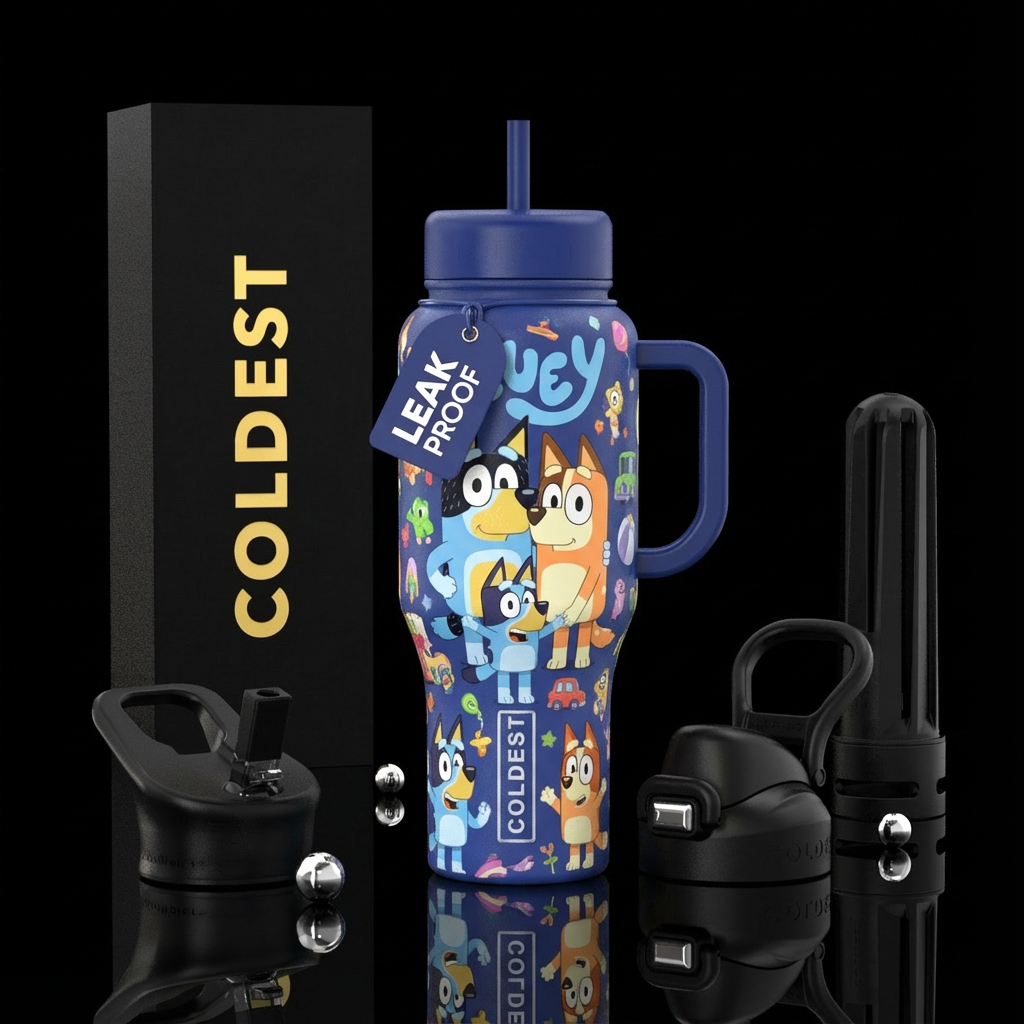 Bluey water bottle design