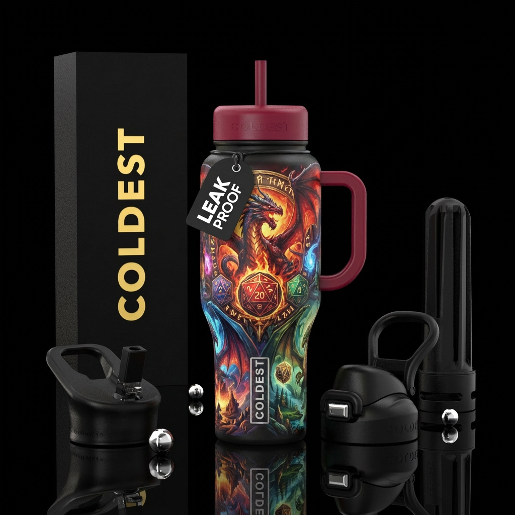 Dungeons and dragons water bottle design