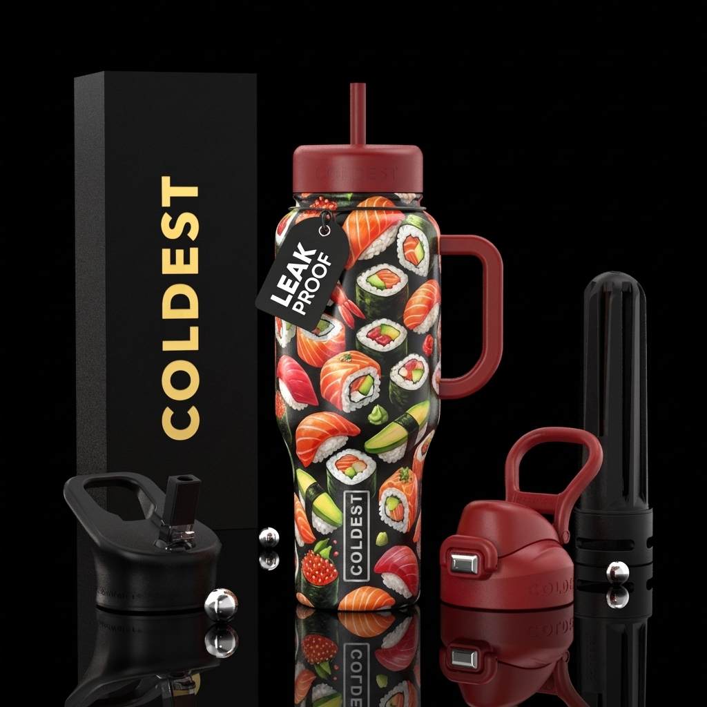 Sushi water bottle design