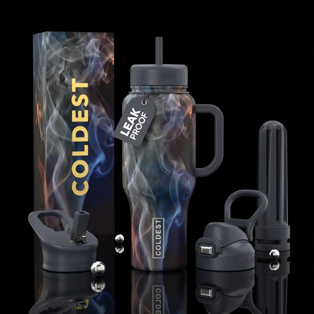 Smoky background neutral color changing illusion, ... water bottle design