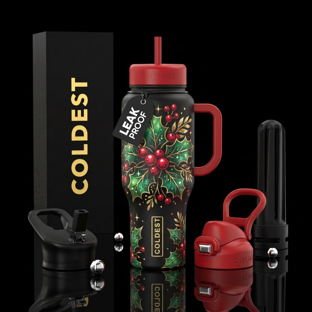 Christmas holy water bottle design