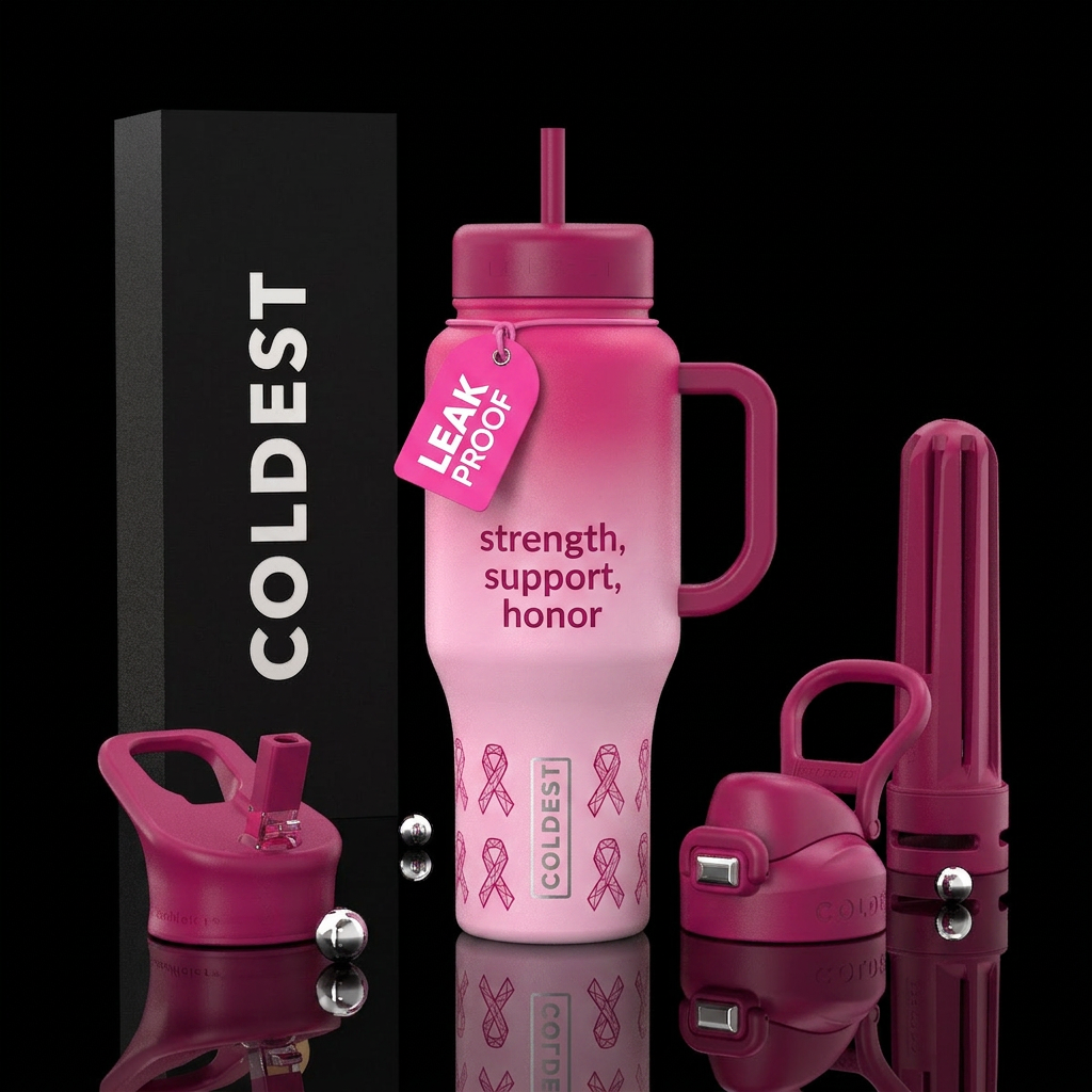 monochromatic pink from light to dark , diamond pi... water bottle design
