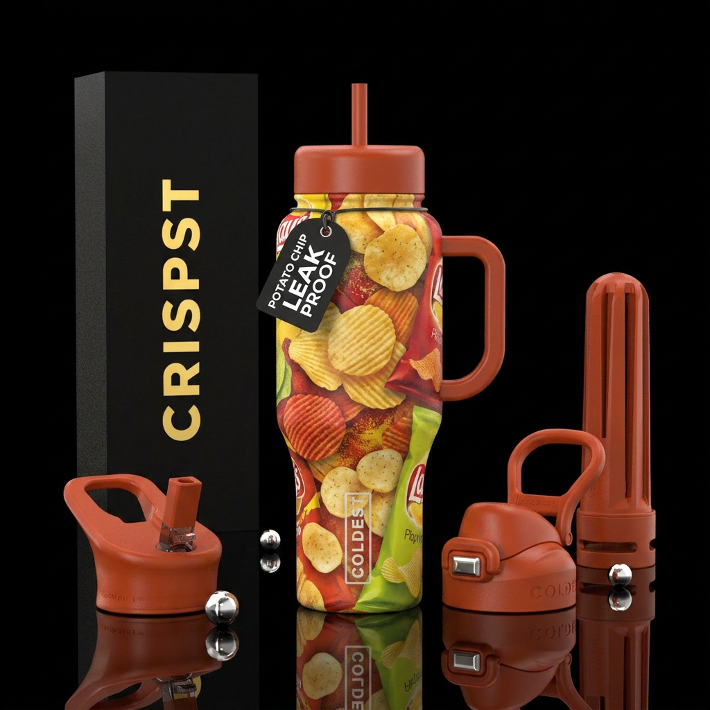 popato chips design water bottle design