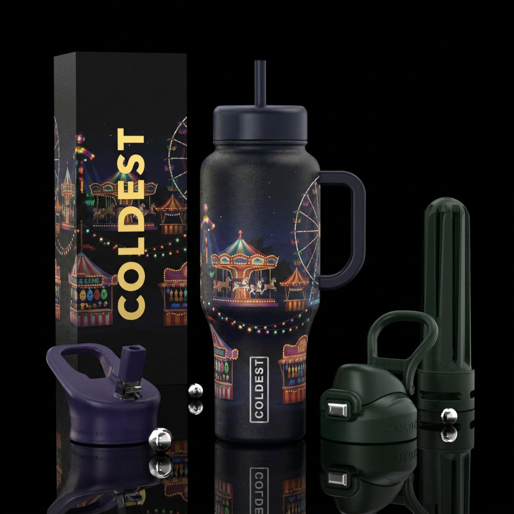 carnival in the dark water bottle design