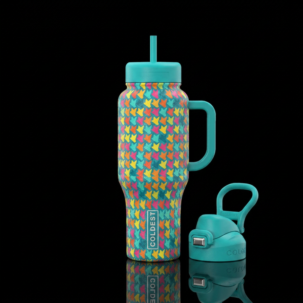 goose foot pattern water bottle design