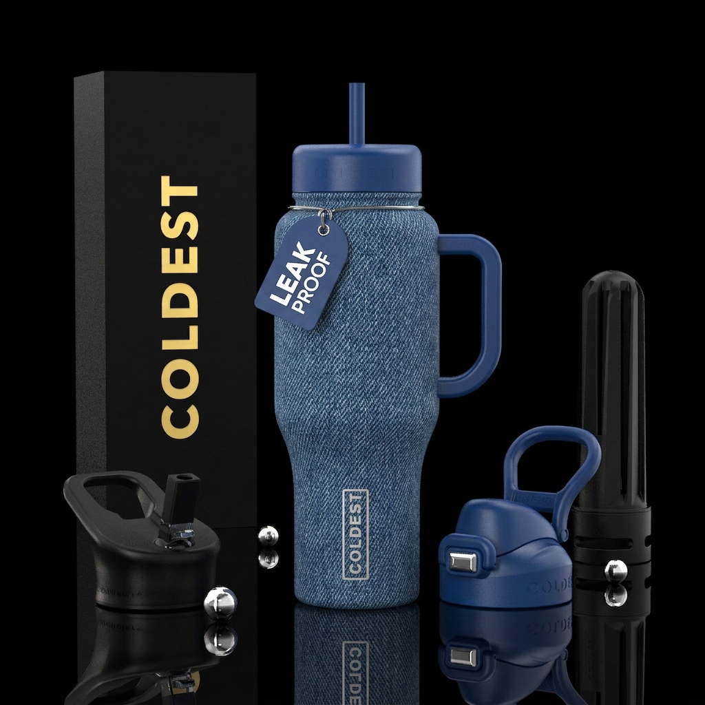 denim water bottle design