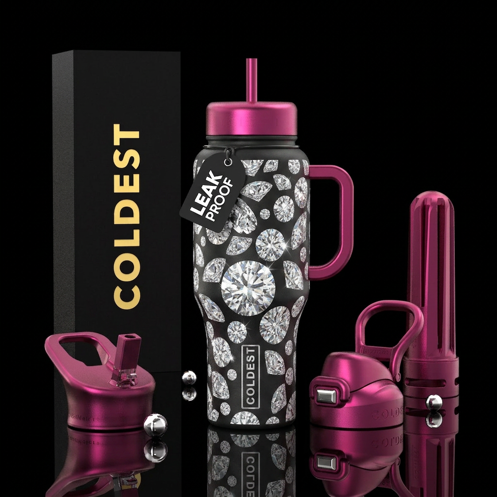 diamonds are a girls best friend water bottle design