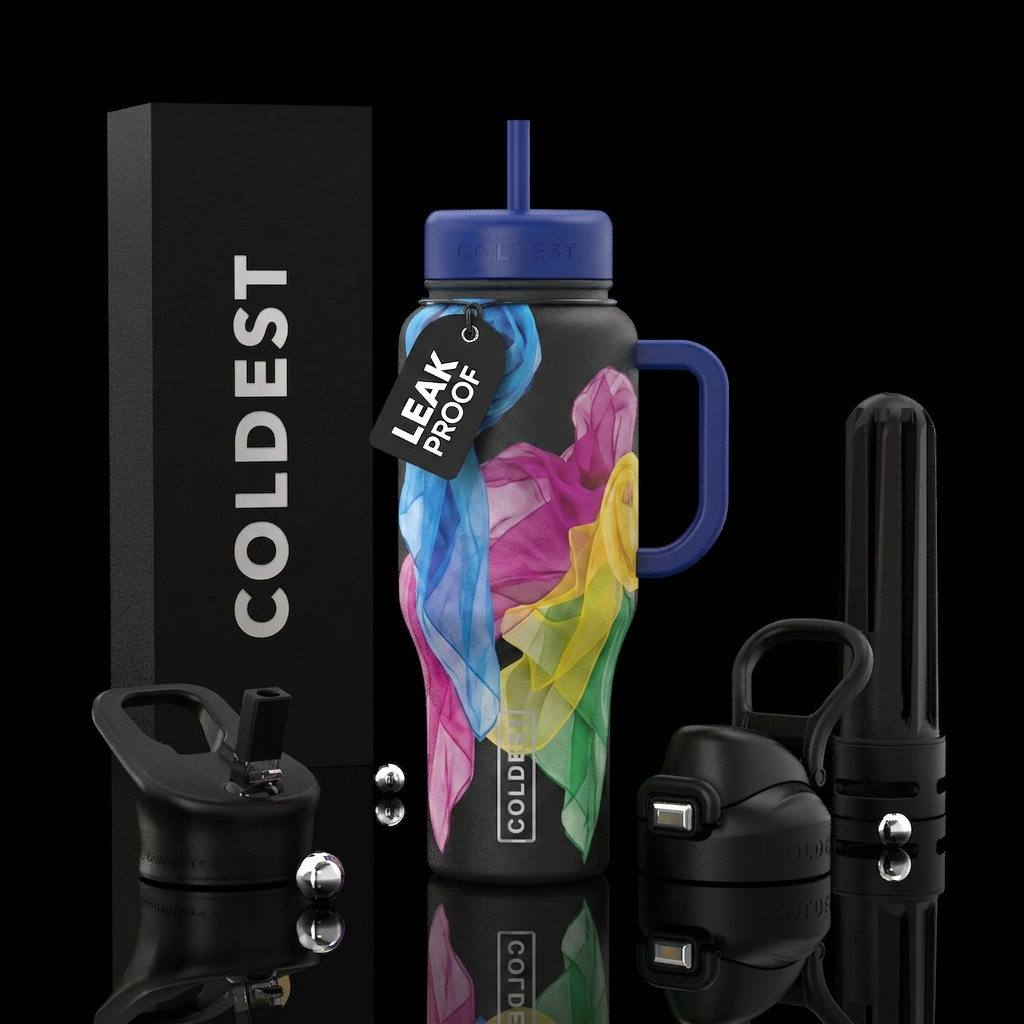 different color transparent scarves water bottle design