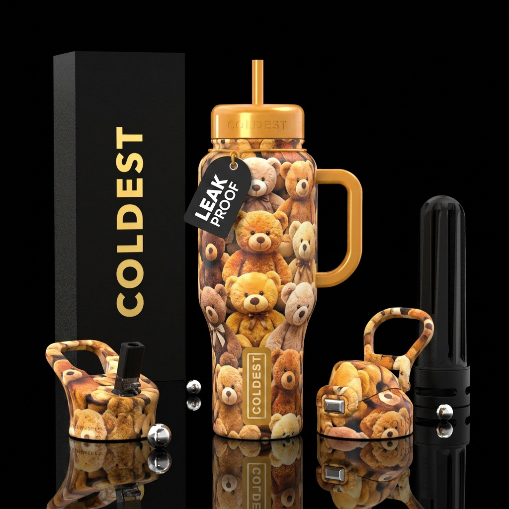 teddy bears water bottle design