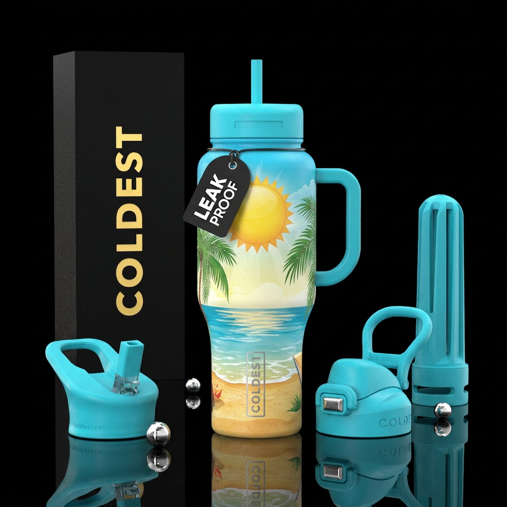 Beach water bottle design