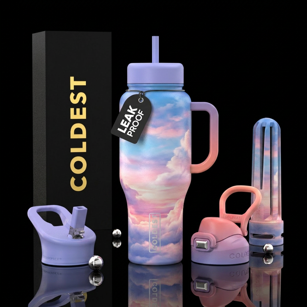 Pretty sky water bottle design