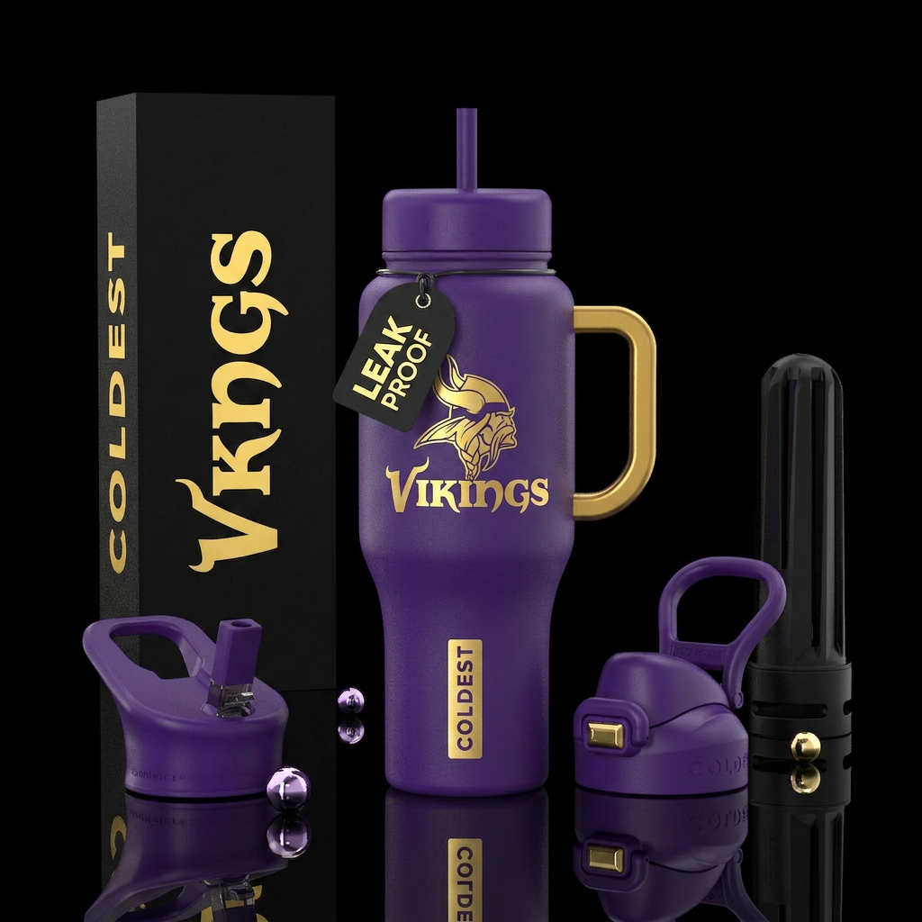 Minnesota Vikings water bottle design