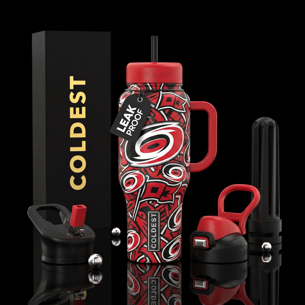 Carolina Hurricanes water bottle design
