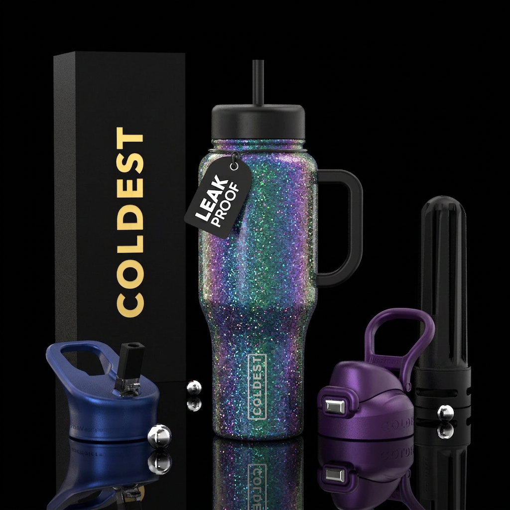 Glitter water bottle design