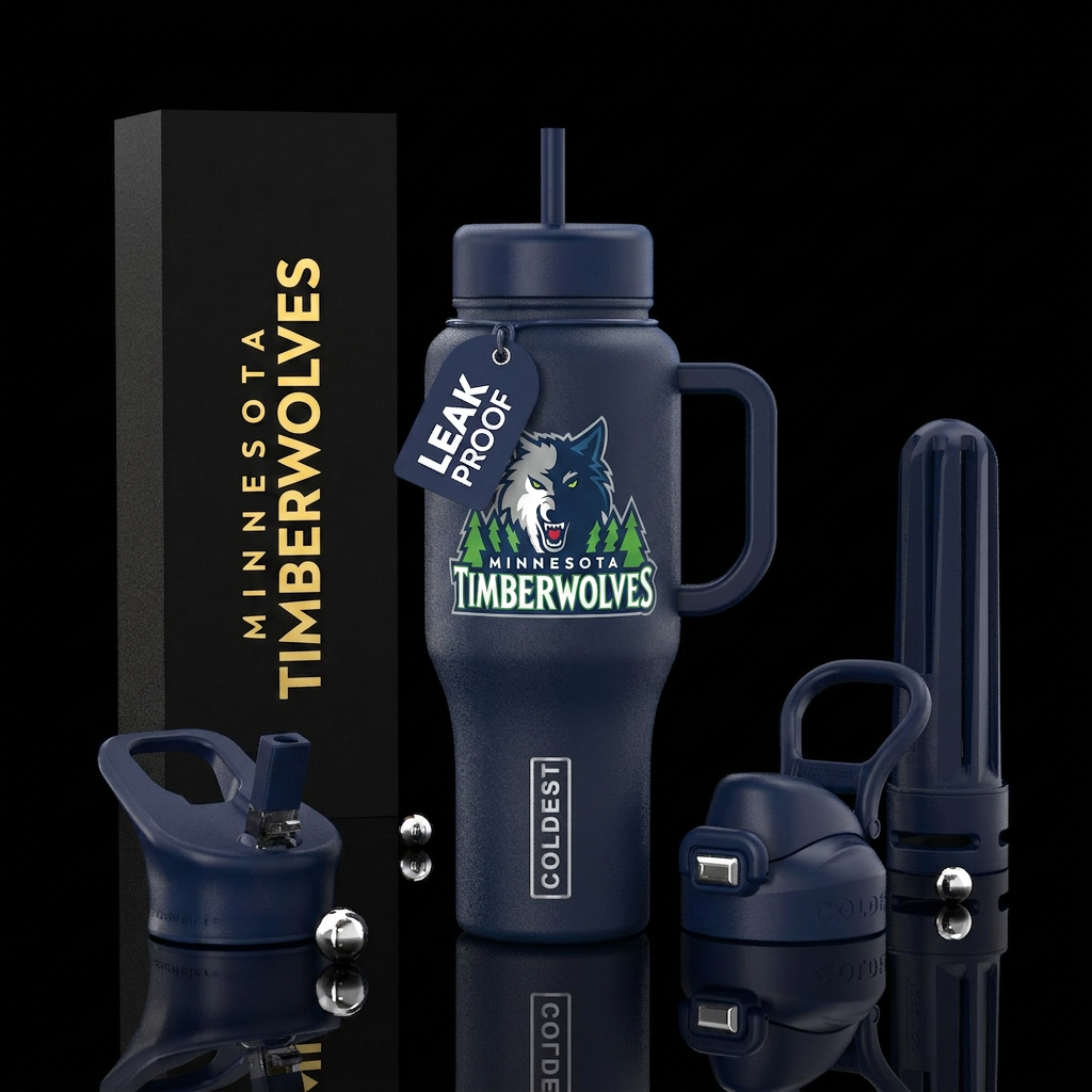 Minnesota Timberwolves basketball water bottle design