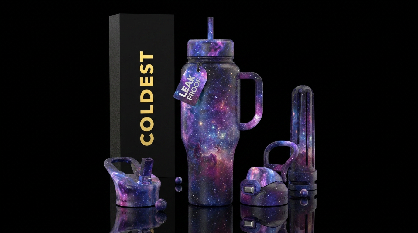 Coldest galaxy water bottle design