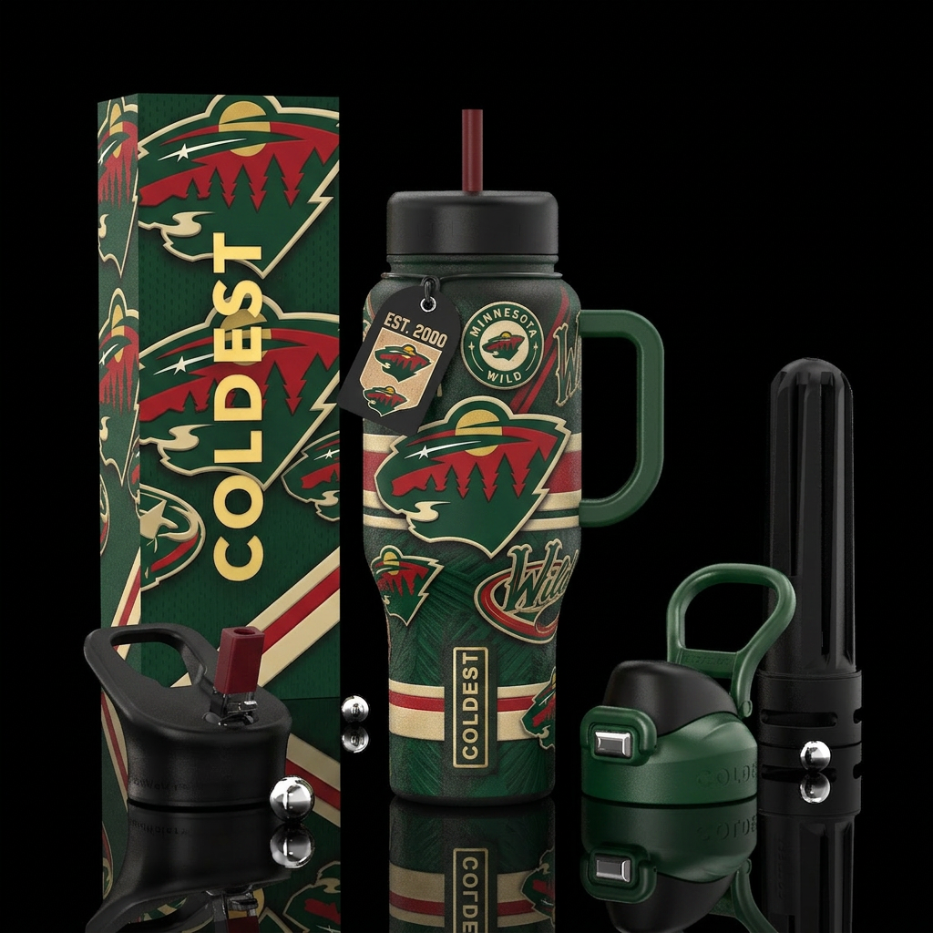 Minnesota Wild Hockey water bottle design