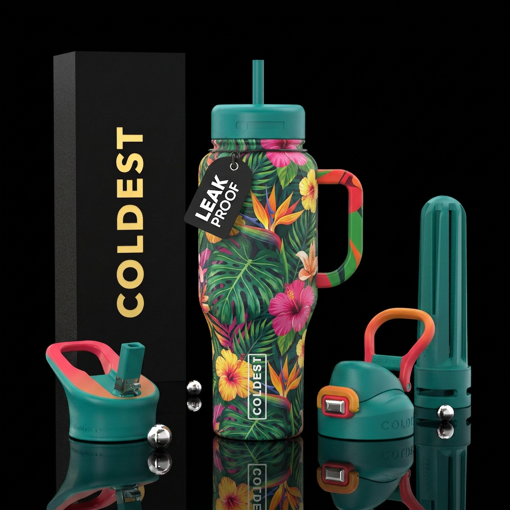 Tropical water bottle design
