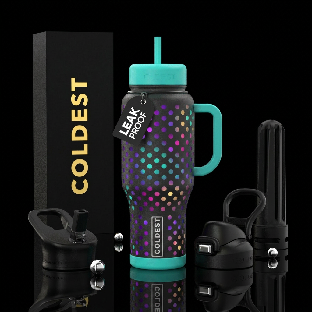 Glowie, polka dot, elegant water bottle design