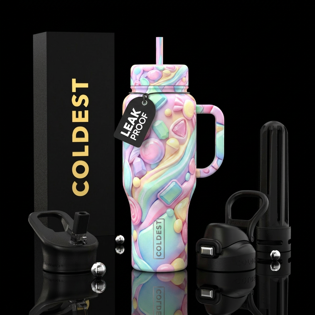pastel water bottle design