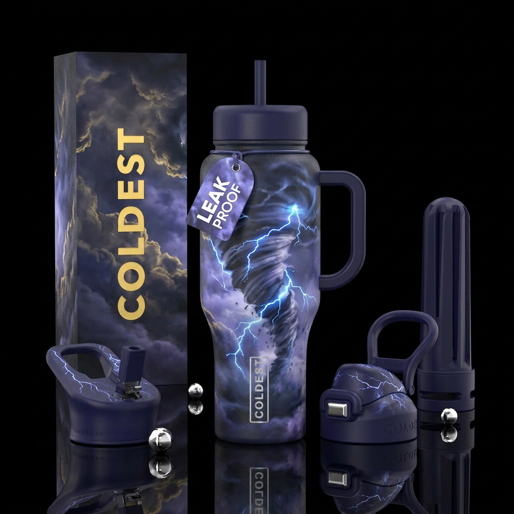 Clouds water bottle design