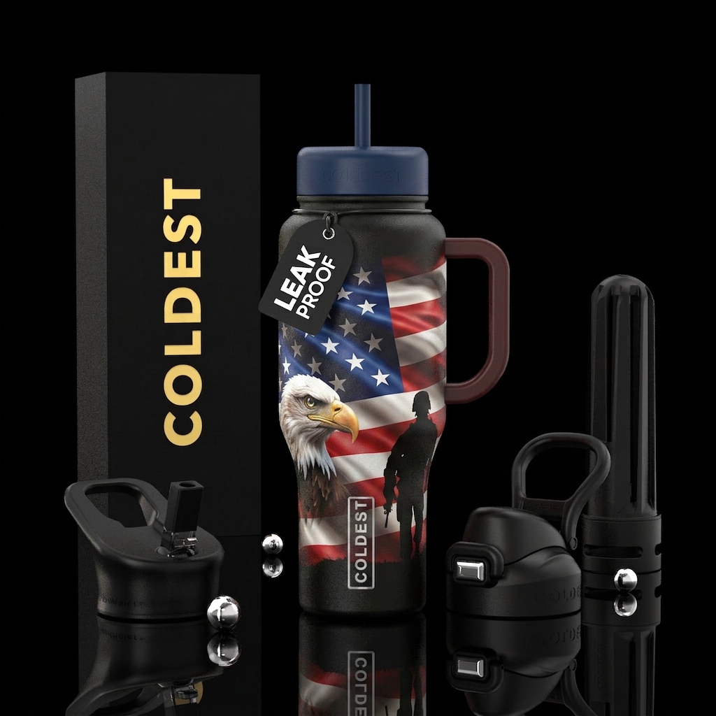 American Patriotic, include rippling American Flag... water bottle design
