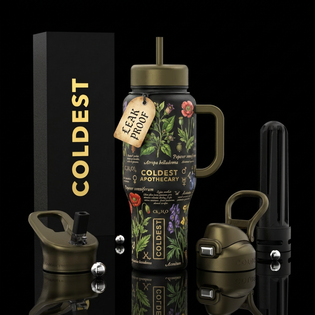 Apothecary water bottle design