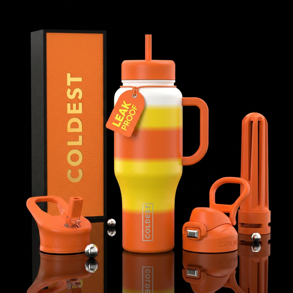 Candy corn water bottle design