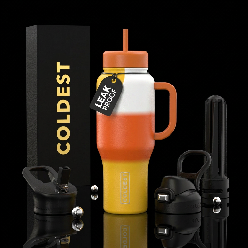 Candy corn water bottle design
