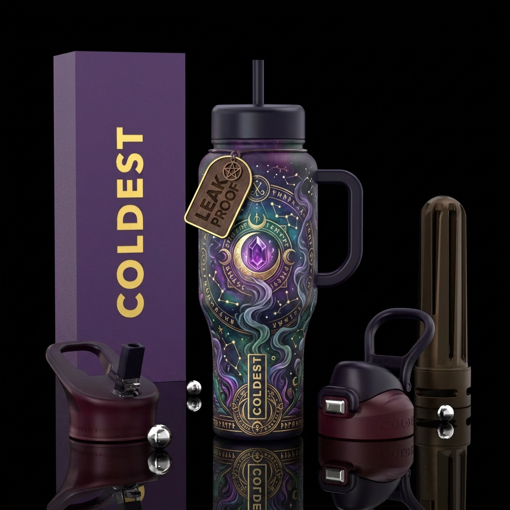 Witch spell water bottle design