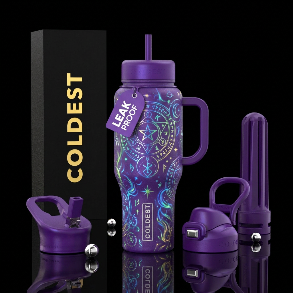 Witch spell water bottle design