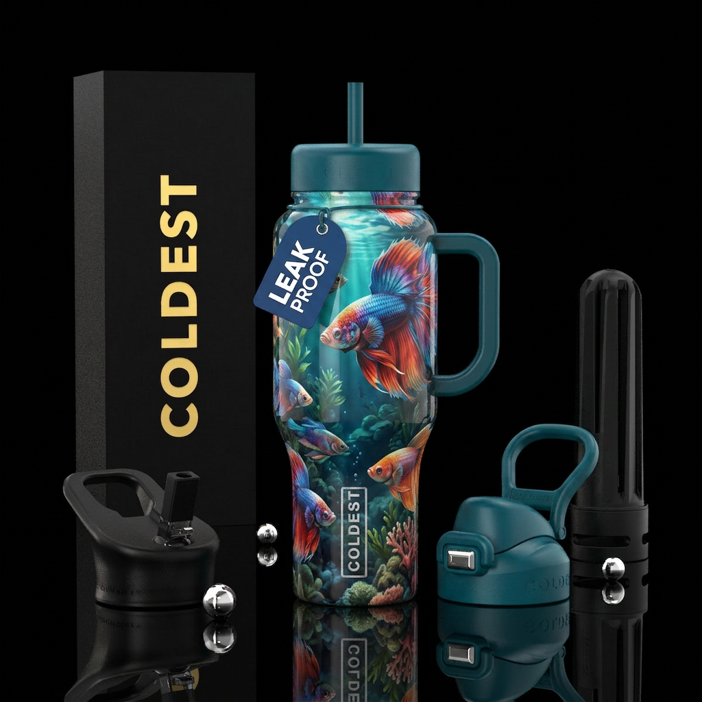 Beautiful betta fish under water water bottle design