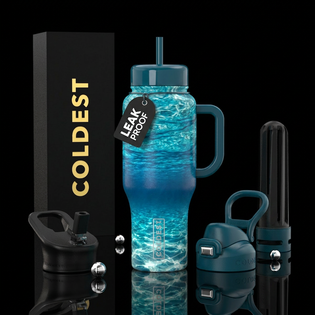 Crystal clear ocean water bottle design