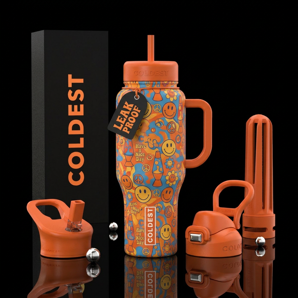 Groovy 70’s water bottle design