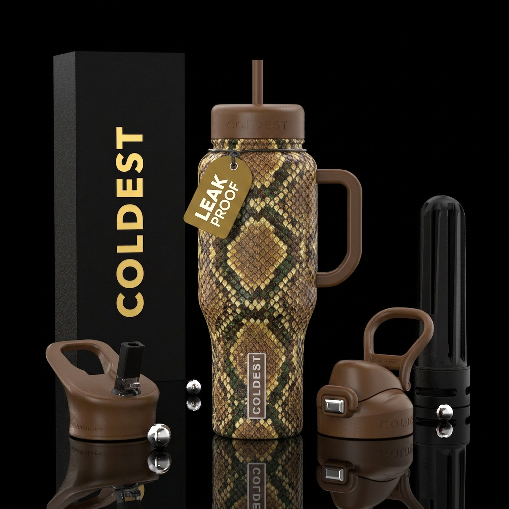 Textured Rattle snake skin water bottle design