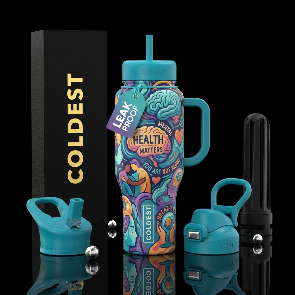 Mental Health water bottle design