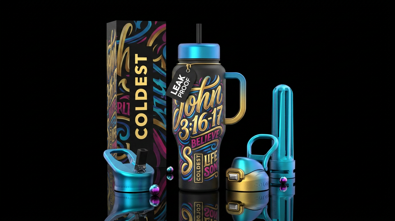 John 3:16-17 water bottle design