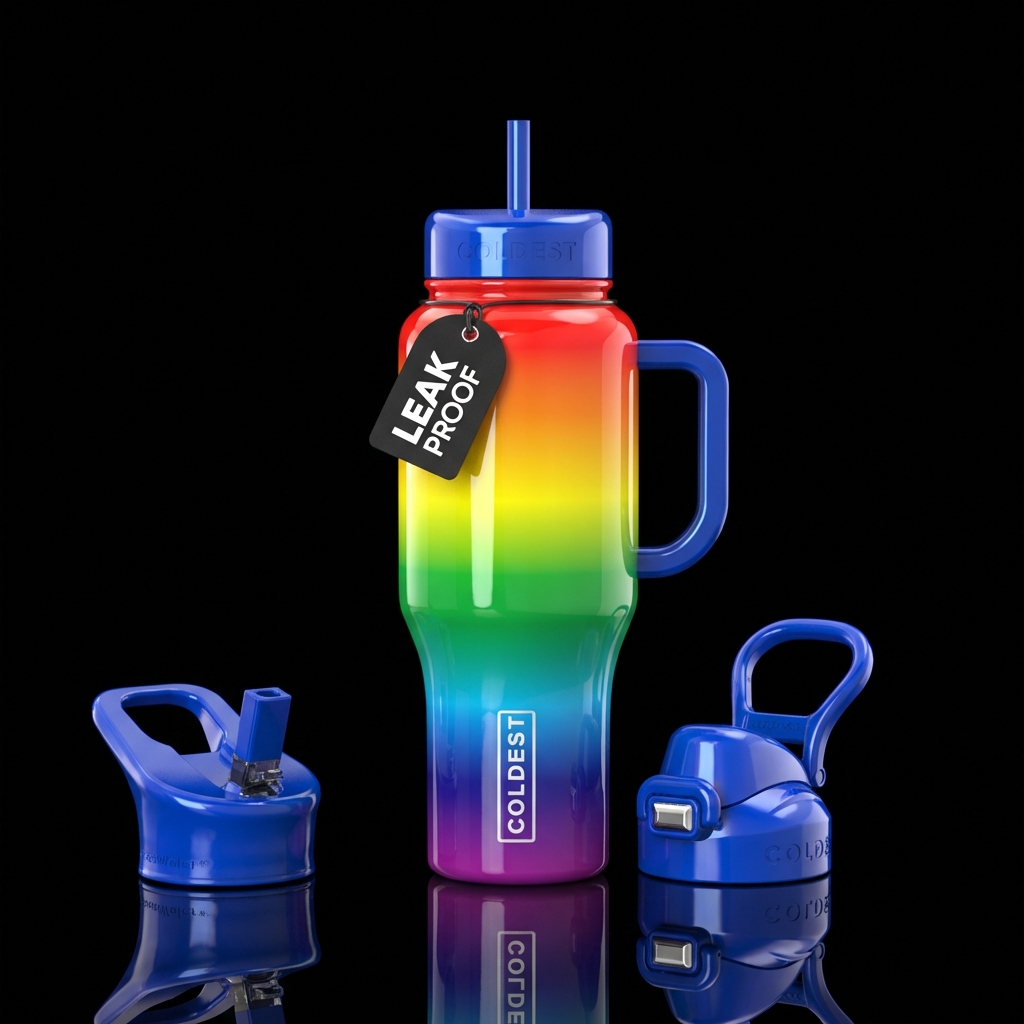 rainbow water bottle design