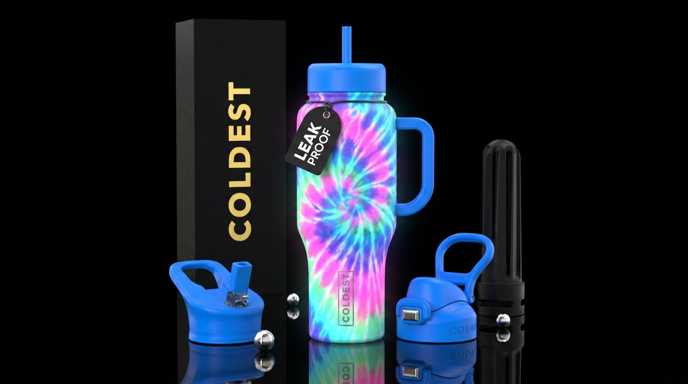 Glowie tiedye water bottle design
