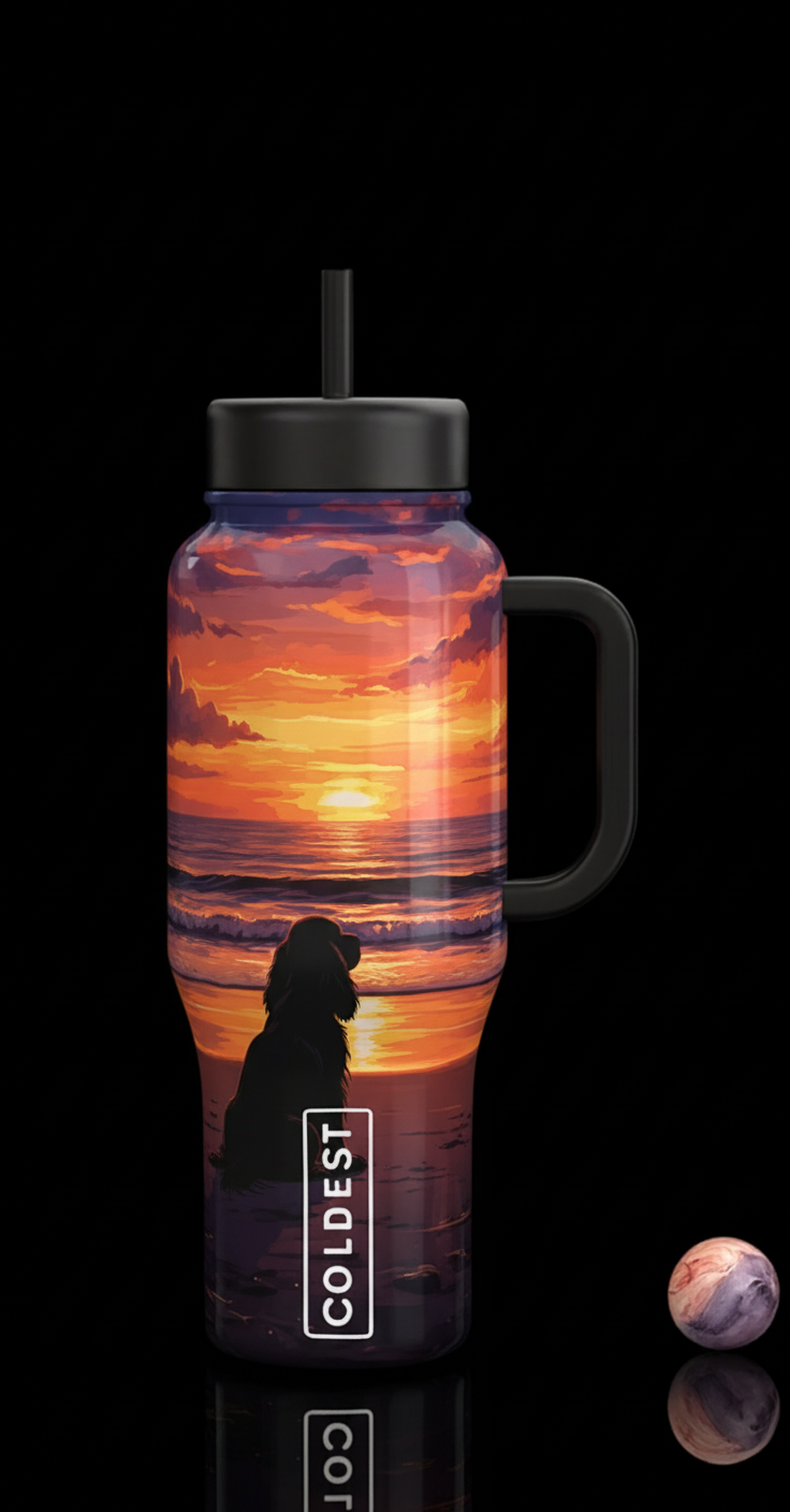 Cocker spaniel water bottle design
