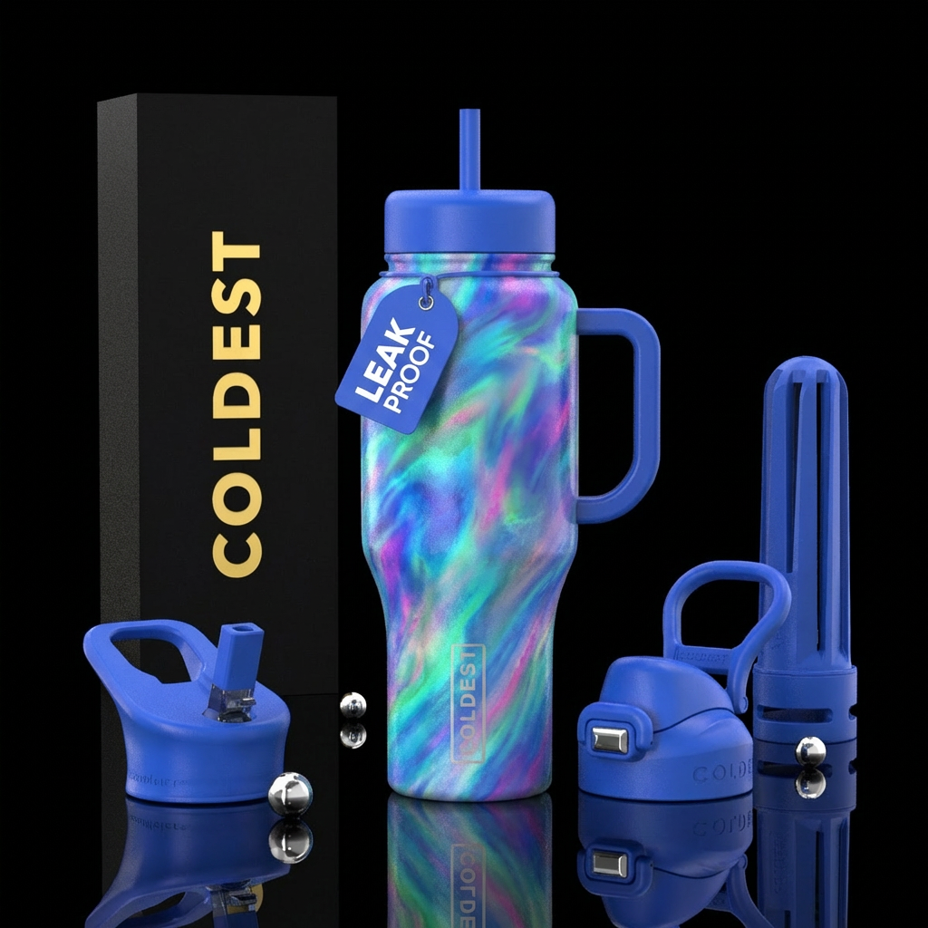 Opal swirl water bottle design