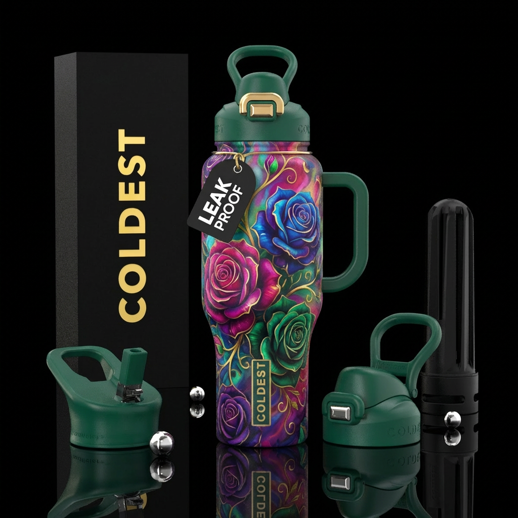Fantasy roses water bottle design