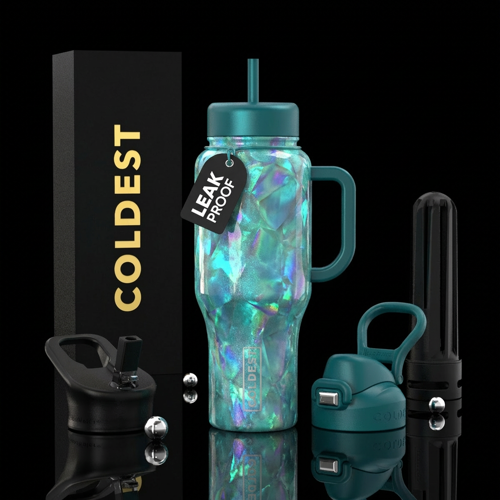 Aquamarine water bottle design