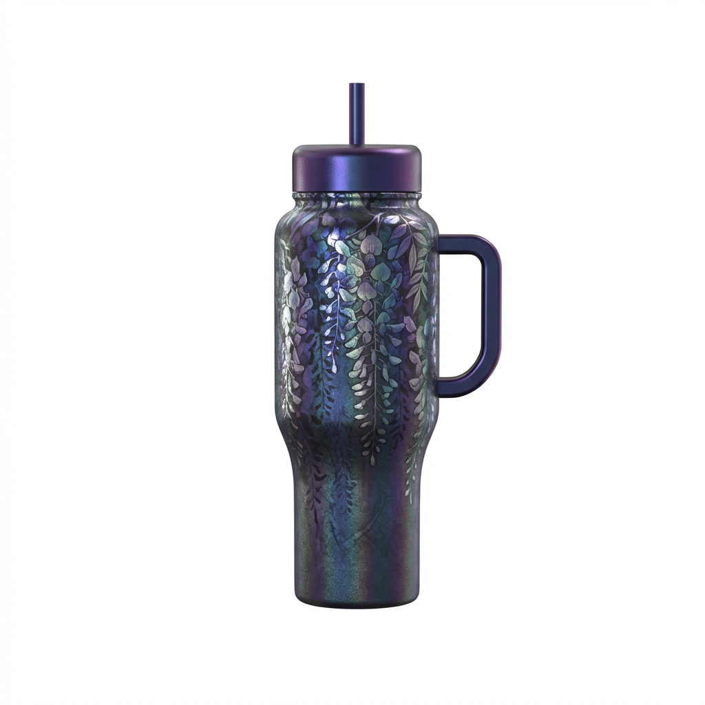 Haunted wisteria water bottle design