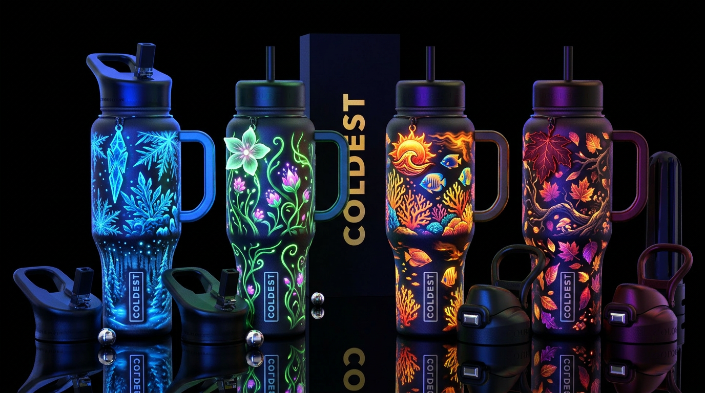 seasonal beauty water bottle design