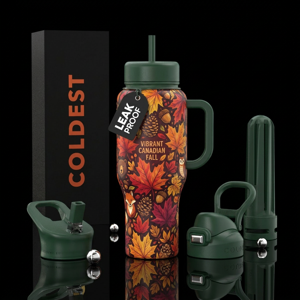A Canadian fall water bottle design