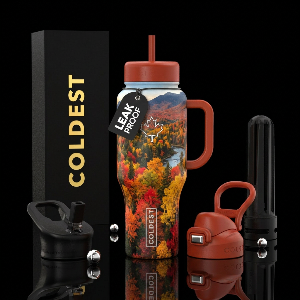 Canada in the autumn water bottle design