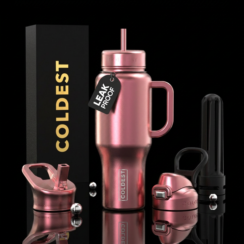 Rose gold water bottle design